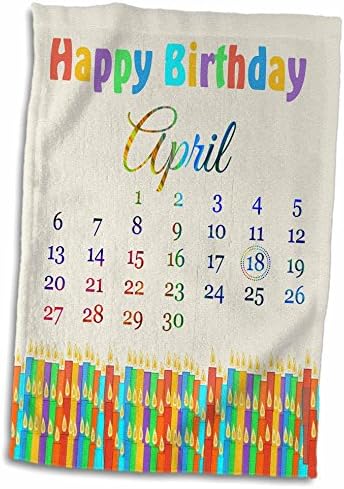 יום הולדת 3 דרוז ב -18 באפריל, נרות יום הולדת צבעוניים עם להבות - מגבות