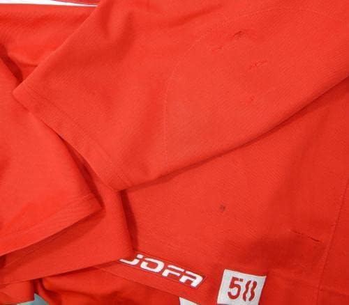 משחק הוריקנים קרולינה ריק נעשה שימוש באדום תרגול ג'רזי 58 DP24938 - משחק משומש גופיות NHL