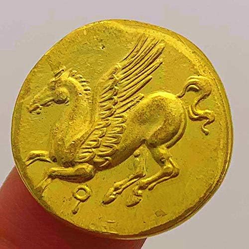 העתק מטבע יווני עתיק מלאך פגאסוס מטבע זכרון מועדף מטבע זיכרון מצופה זהב למרבה המזל מטבע אספנות מזל מטבע