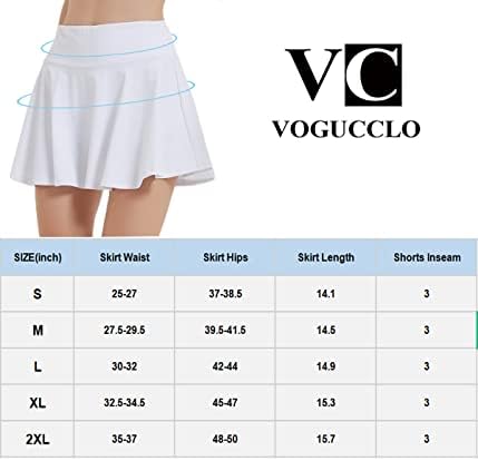 חצאית טניס קפלים של Vogucclo לנשים עם 4 כיסים חצאיות גולף מותניים גבוהות לנשים לנשים חצאיות ספורטס ספורטס רצות