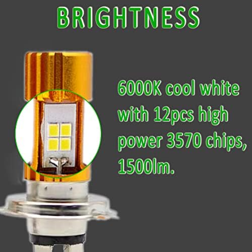 נורות פנס LED של Yonqifon עבור ימאהה ויקינג וולברין גריזלי 700 נורת פנס LED, קרן לבנה גבוהה/קרן נמוכה, 2 חבילה
