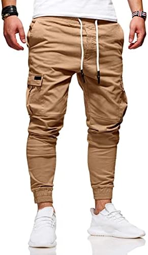 רונגקאי גברים של מטען מכנסיים כותנה מכנסי טרנינג אופנה רצים ספורט ארוך מכנסיים מכנסיים