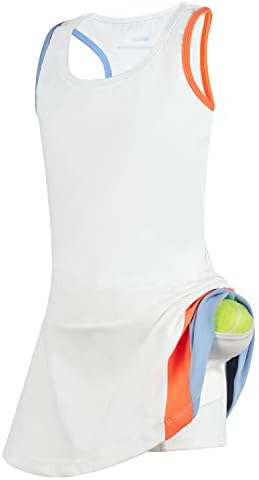 Letaotao Tennis Tennis Tennis חצאית Golf Skort Kids Athlicit עם כיסי רוכסן ומכנסיים קצרים upf50+