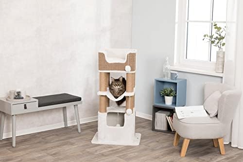 טריקסי לוקאנו חתול מגדל גדול עם דירה, מגרד הודעות, ערסל, נשלף כריות, מתנדנד פונפונים